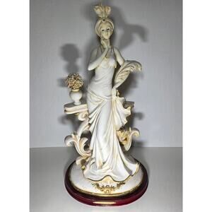 Vintage Santini Italy Style Porcelain Lady Figurine 17.5" in fair condition